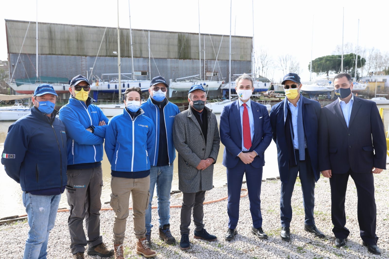 Demonstration in Fiumicino with Minister Costa